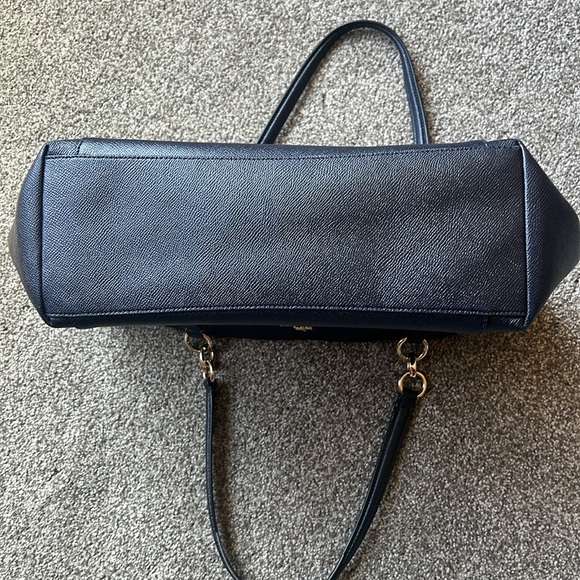 Coach Ava Crossgrain Leather Tote Navy GUC F57526 - Picture 3 of 10